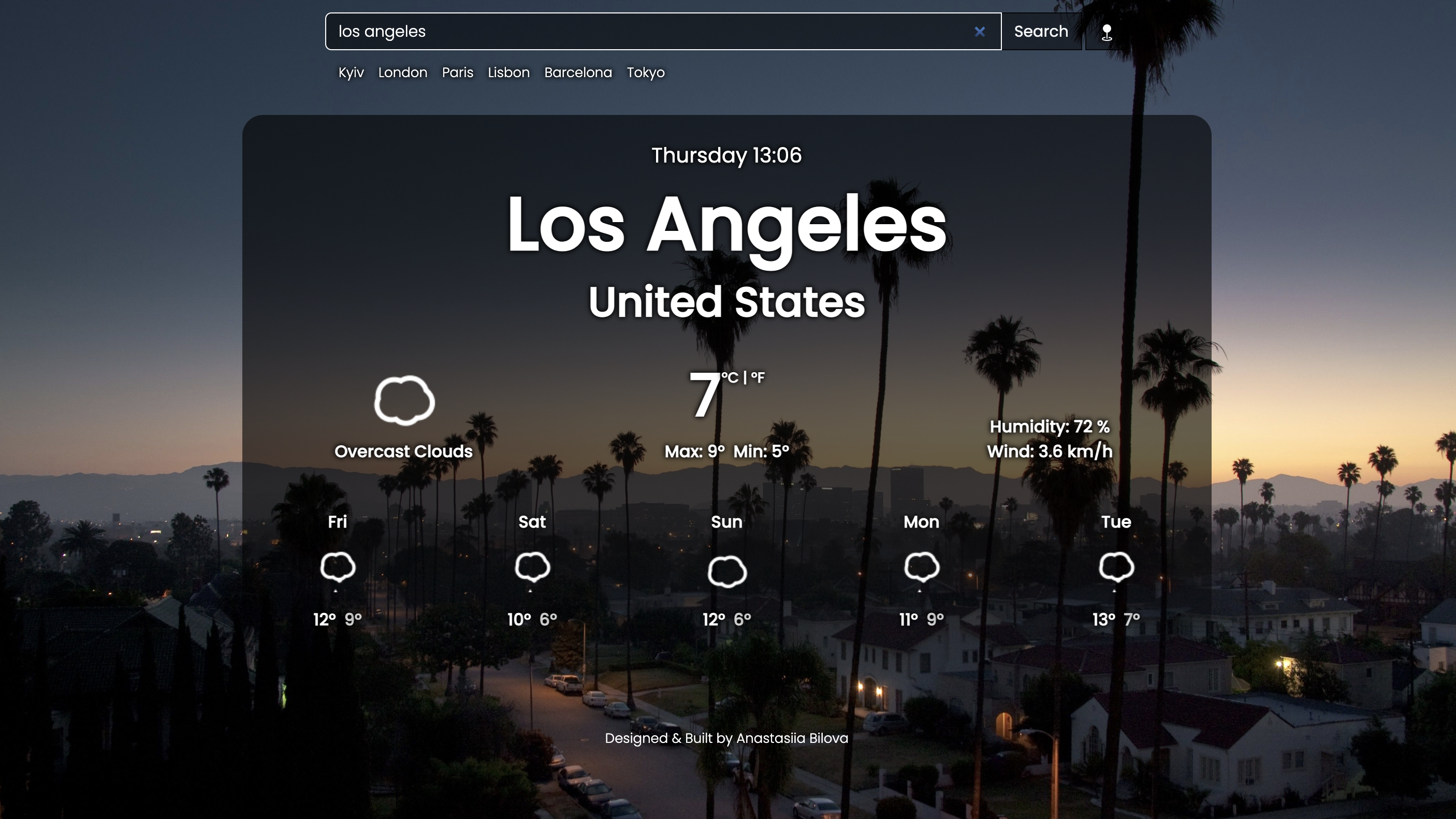 Weather Application screenshot